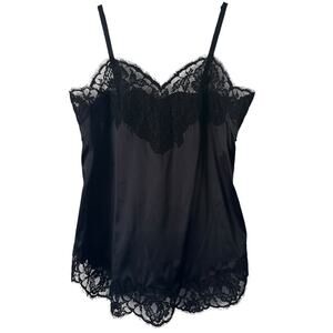 Dolce & Gabbana Silk Satin Lace Lingerie Top size S Black Sweetheart neckline